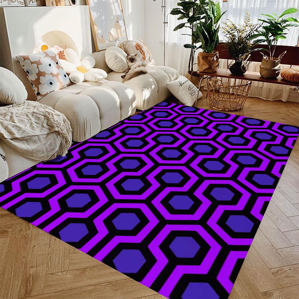 Tapete Moderno com Estampa Geométrica The Shining Honey Tapete de Área Grande para Decoração de Sala de Estar Quarto Tapete Antiderrapante Lavável Capacho 50x80cm-20x31in