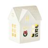 Christmas Mini Village House Figurine LED Lighted Winter Resin Town Cottage Tiny Desktop White House Ornament for Home Shelf Cabinet Table Decor
