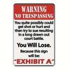 1pc No Trespassing Warning Aluminum Sign 8x12 Inch - Vintage Metal Wall Decor with Red Border & White Background, Durable