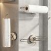 Stainless Steel Suction Cup Paper Towel Holder No Punch Wall Mounted Toilet Paper Holder Removable Space Saving