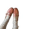 Vintage Mary Jane Single Shoes Women's Shallow Mouth New Spring and Autumn Flat Bottom Low Heel Soft Sole