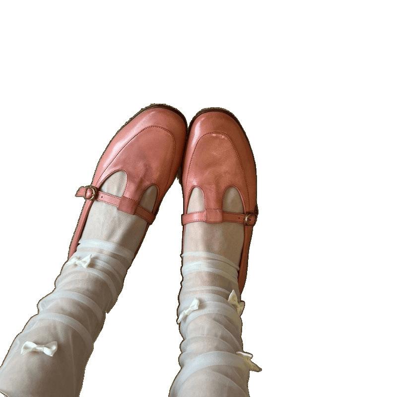 Vintage Mary Jane Single Shoes Women's Shallow Mouth New Spring and Autumn Flat Bottom Low Heel Soft Sole