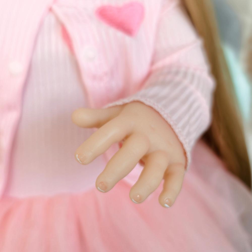 Full Vinyl Rebirth Doll Toy Simulation Baby Girl 55cm Companion Dress Up Dolls Toys Gift For Children