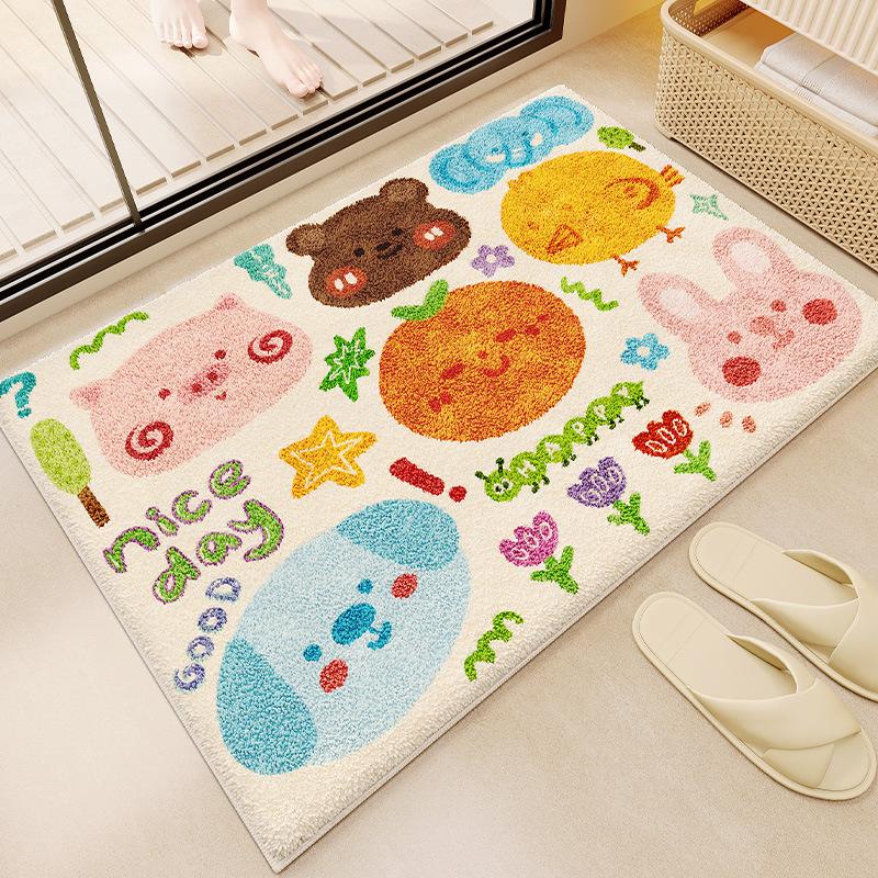Cartoon Bathroom Floor Mat Absorbent Quick Drying Foot Mat Wear-resistant Toilet Anti Slip Mat
