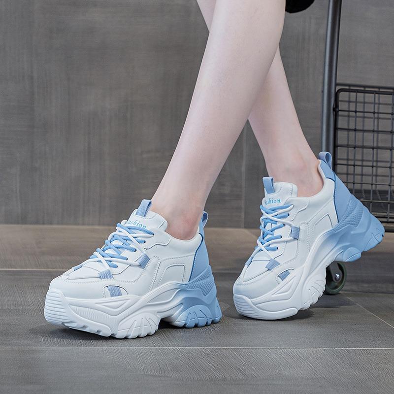 Shoes casual shoes women's autumn and winter new velvet thick-soled versatile height-increasing contrasting women's shoes trendy shoes