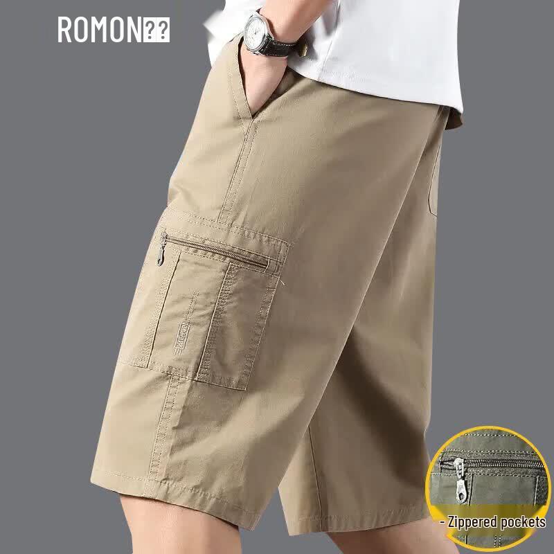 ROMON Men s 100% Cotton Summer Loose Fit Cargo Shorts 3XL