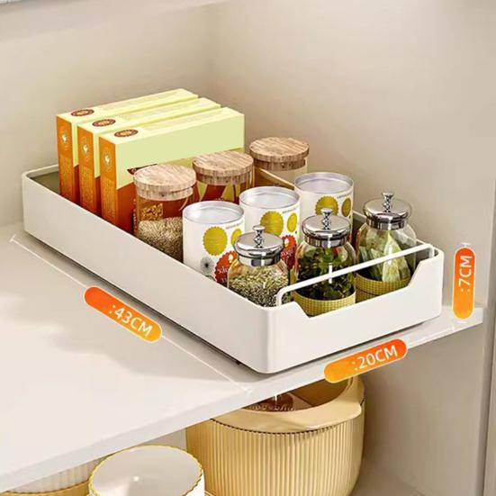 Pull Out Cabinet Organizer Fixed with Adhesive Nano Film Punch-free Heavy Duty Slide Out