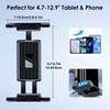 Car Phone Holder Aluminum Heavy Duty Drill Base Tablet Holder Car Mount Dashboard 360° Adjustable 2-Stage Stand For 4.7-13" Ipad