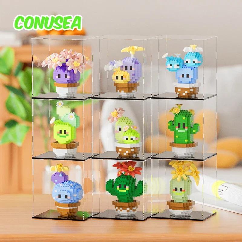 Micro Building Block Cactus Potted Plant Sets Room Desk Decoration Toys Children Assembly Brick Toys for Kids Christmas Gifts