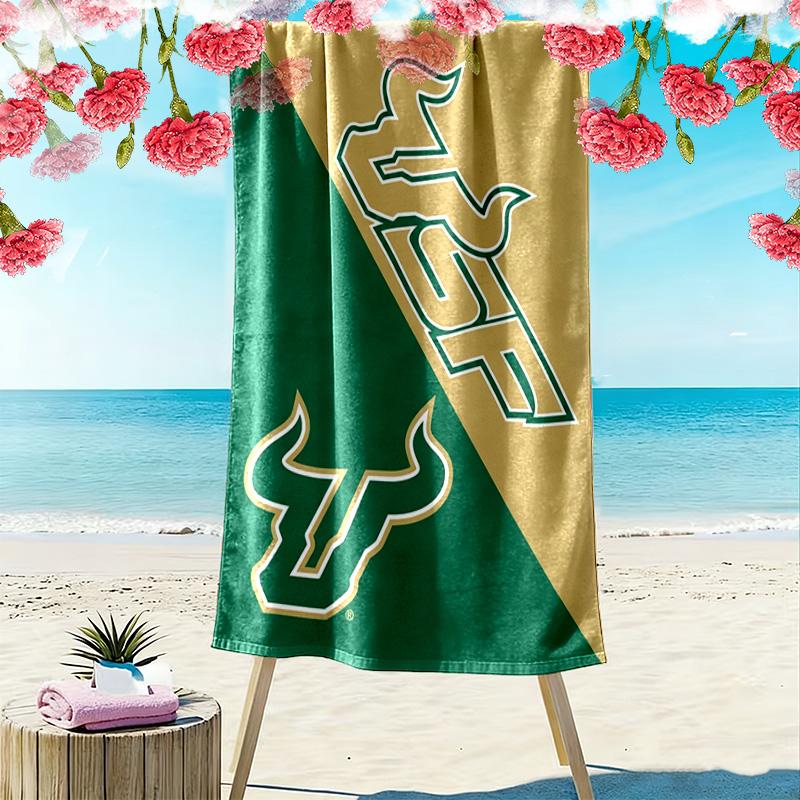 South Florida Bulls Print Beach Towel, Large Soft Quick Dry Towel for Beach Camping Swimming