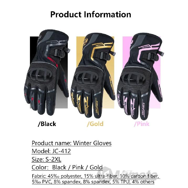 JCAA-Durable Motorcycle Riding Gloves for Men Women,Waterproof,Touchscreen,Anti-Slip,Anti-Fall,Protective,Bike,Moto,Warm Winter