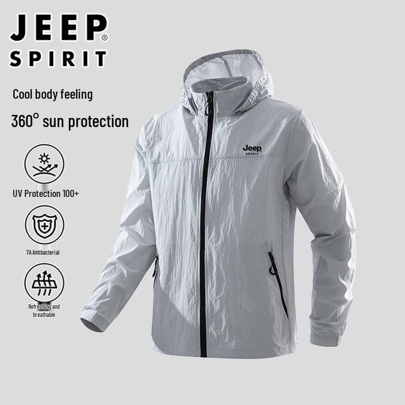 JEEP SPIRIT Unisex Summer Ice Silk Quick Dry UPF50+ Sun Protection Jacket