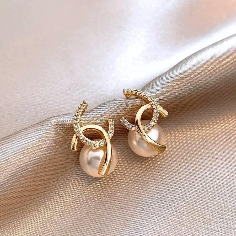 Pearl Earrings Fashion Temperament Elegant Celebrity Style Stud Earrings