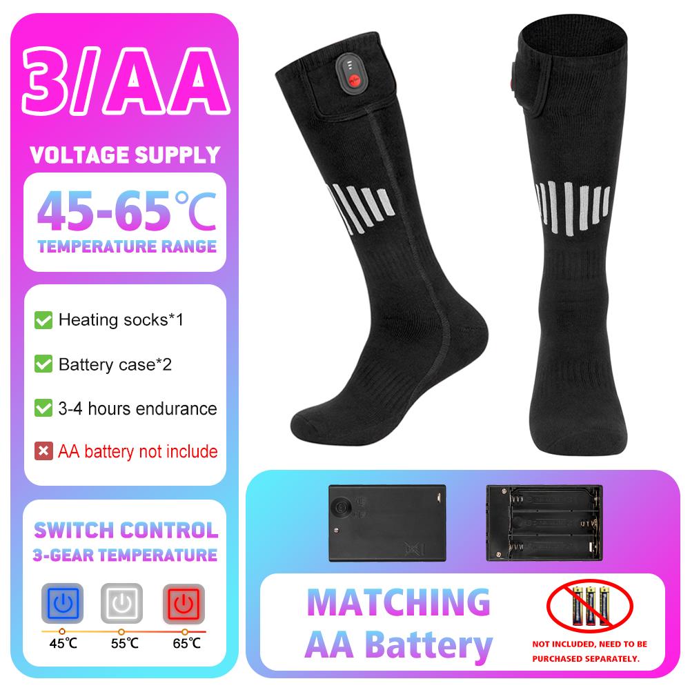 65℃ Heated Socks Winter Warmth USB Rechargeable Heating Socks Outdoor Spots Heated Boots Snowmobile Skiing Sock