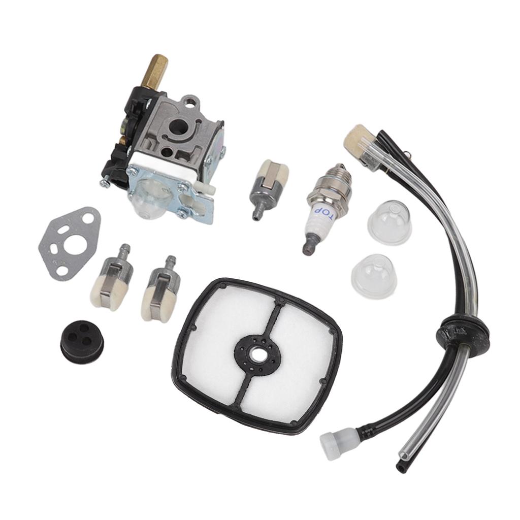 Lawn Mower Carburetor Spark Plug Filter Set Aluminum High Reliability Carburetor Replacement for PE200 PE201 PPF210