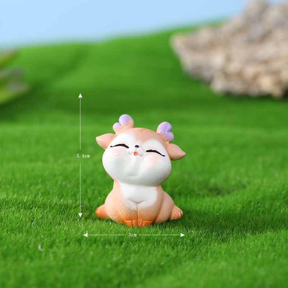 

Mini Elk Miniature Figurines Cartoon Deer Statue Animal Figurines Deer Figurines Home Car Decor Style 4