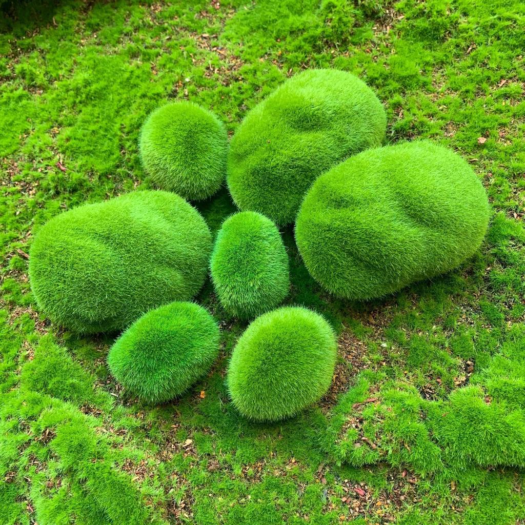 40pcs Artificial Moss Balls, Microfiber Faux Greenery Decorative Stones for Home Decor, Vase & Table Accents, Planter Embellishments,Party Decor