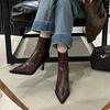 Fashion SUOJIALUN 2025 New Brand Women Ankle Boots Fashion Pointed Toe Sides Zipper Ladies Elegant Short Boot Thin High Heel Chelsea Sho
