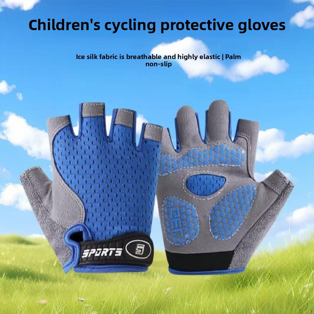 Half Finger Fingerless Exercise Gloves Wear-Resistant Kids Cycling Gloves Boys and Girls