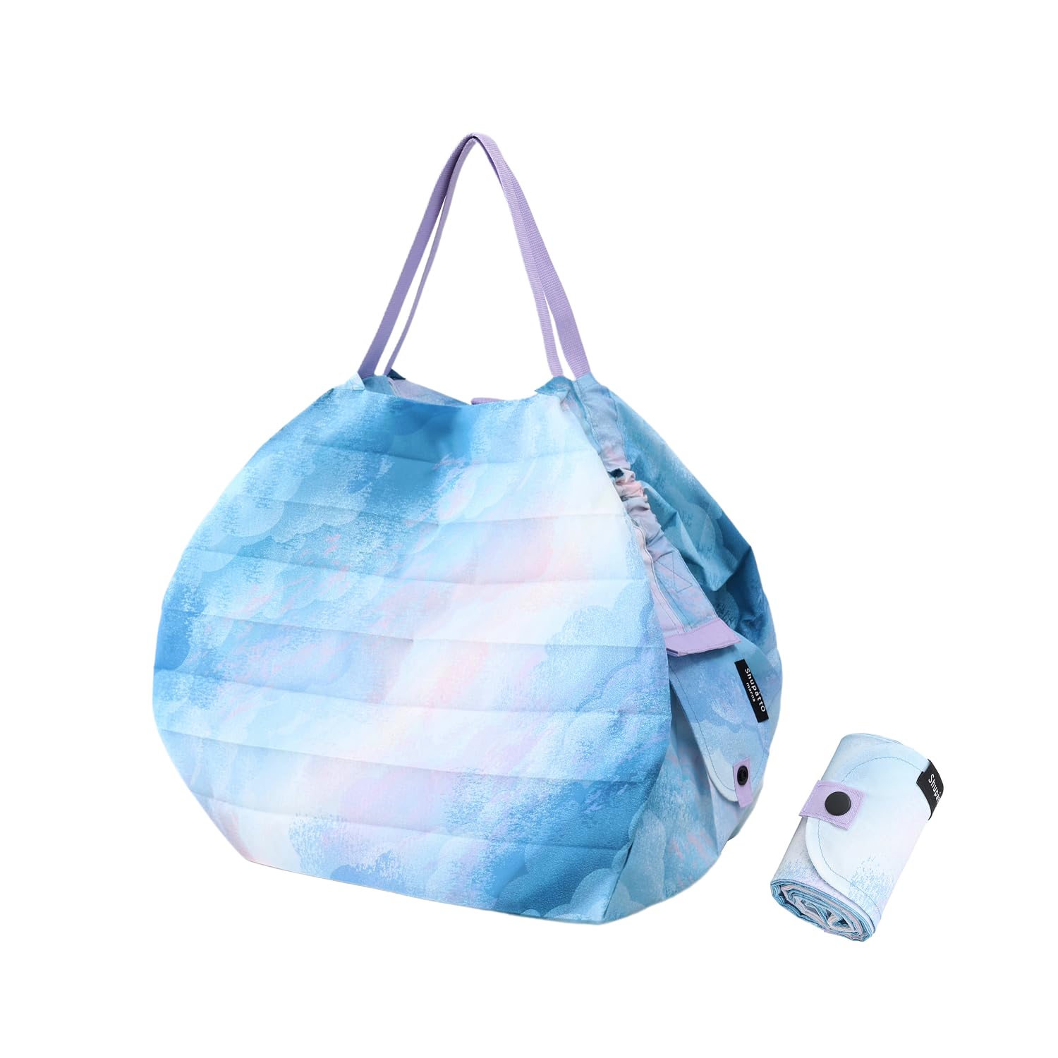 

Shupatto Compact Bag M of Shupatto Eco Bag from recycled in one Foldable S489SC [Marna] (Mountain Views/Sea Clouds) (Made 100% fabric/folds go)