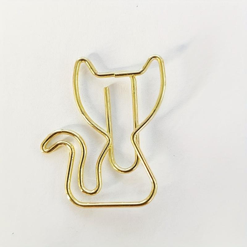 

20 скрепок в виде кошек, милые мини-скрепки в форме кошек золотистого и розового золота, забавные скрепки в форме маленьких животных, закладка, план-зажим B