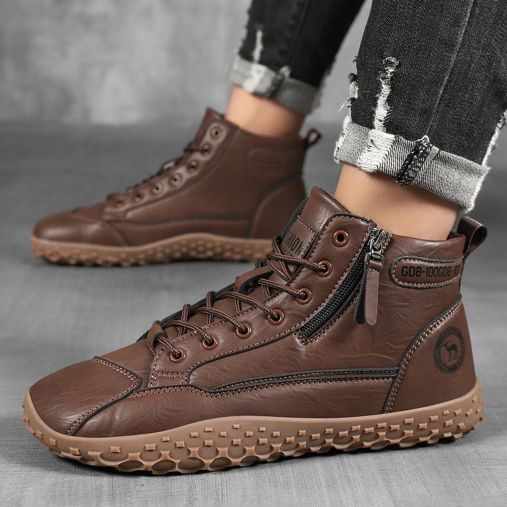 TUINANLE Herren-Knöchelboots für draußen Minimalistische Wanderschuhe Weite Zehenpartie Barfußschuhe Paar-Geh-Sneaker