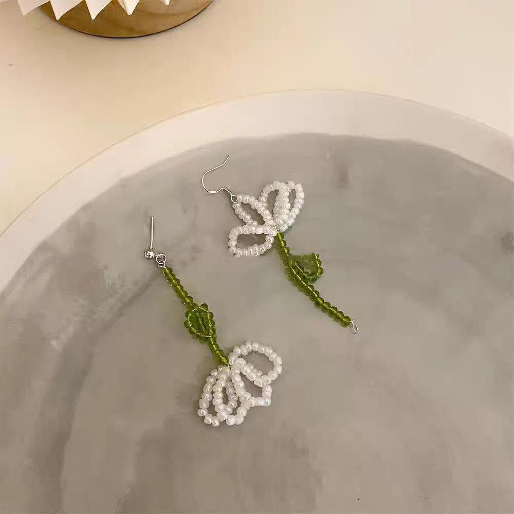 

Серьги-тюльпаны в пасторальном стиле, асимметричные серьги в стиле «лес», весенние и летние серьги, маленькие, свежие, милые и нежные