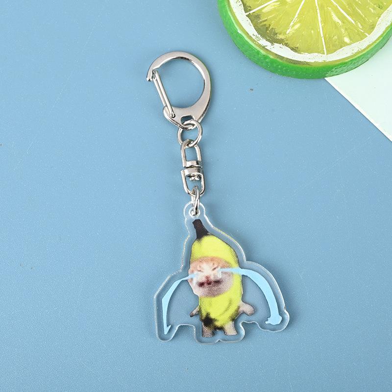 Cartoon Kawaii Bananen Katze Schlüsselanhänger Kreatives Brot Herz Schlüsselanhänger Schlüsselhalter Schlüssel Tasche DIY Zirkon Geschenk für Freunde Kinder