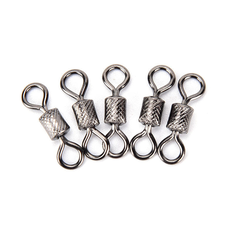 50Pcs Fishing Swivels Knurling Connector Bearing Swivel Fishhooks Accessories