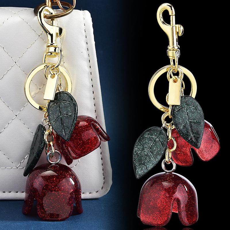 3D Excellent Rose Flower Pendant Keychian For Women Girls Backpack Bag Decoration Keyring 3/Color Handmade Key Chain Jewelry