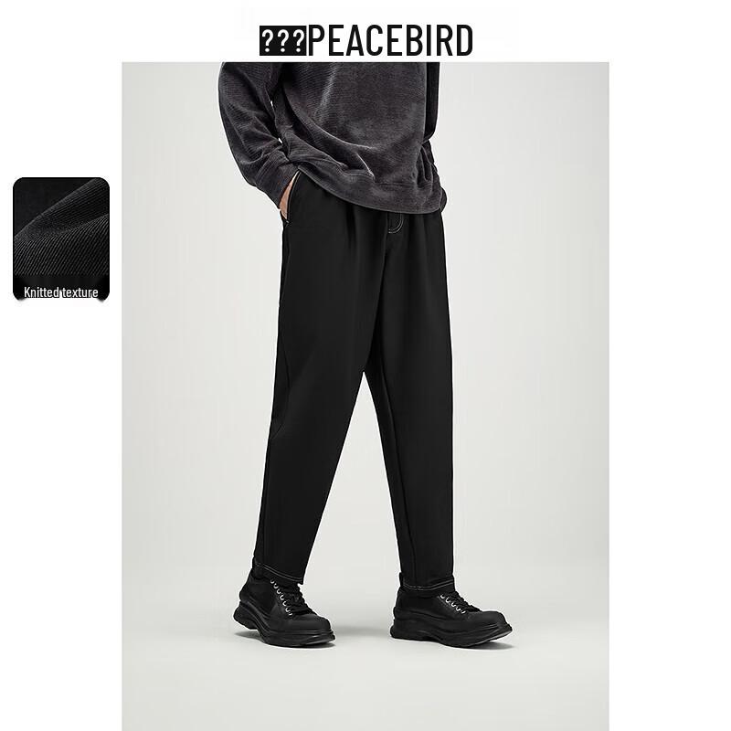 

PEACEBIRD Men s Autumn Tapered Knit Casual Pants with Exposed Stitch 31