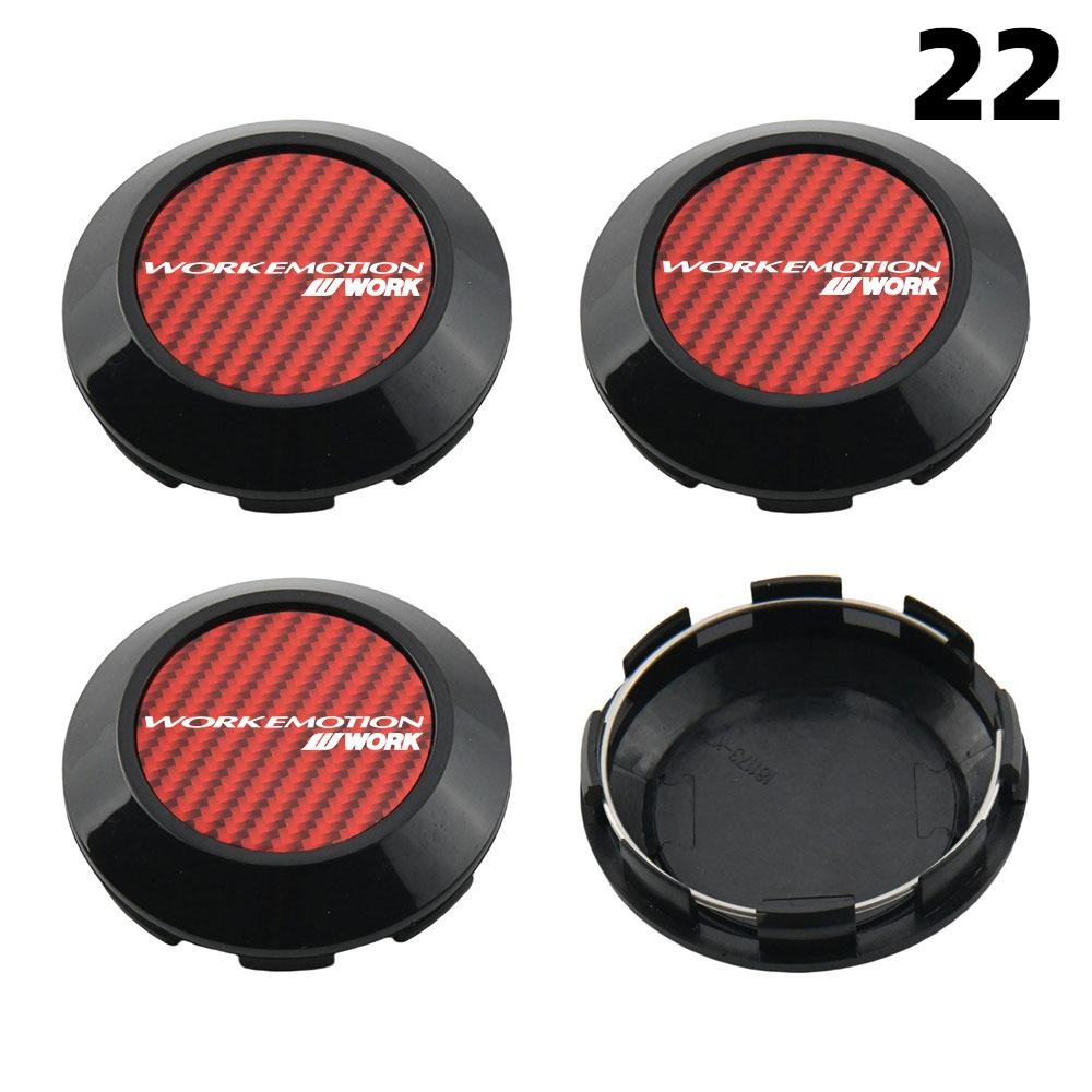 4PCS OD 76MM / ID 72MM Cap For Rims WORK EMOTION EQUIP MEISTER VS Emblem Wheel Center Cap Sport Car Logo Wheel Cover Hub Caps
