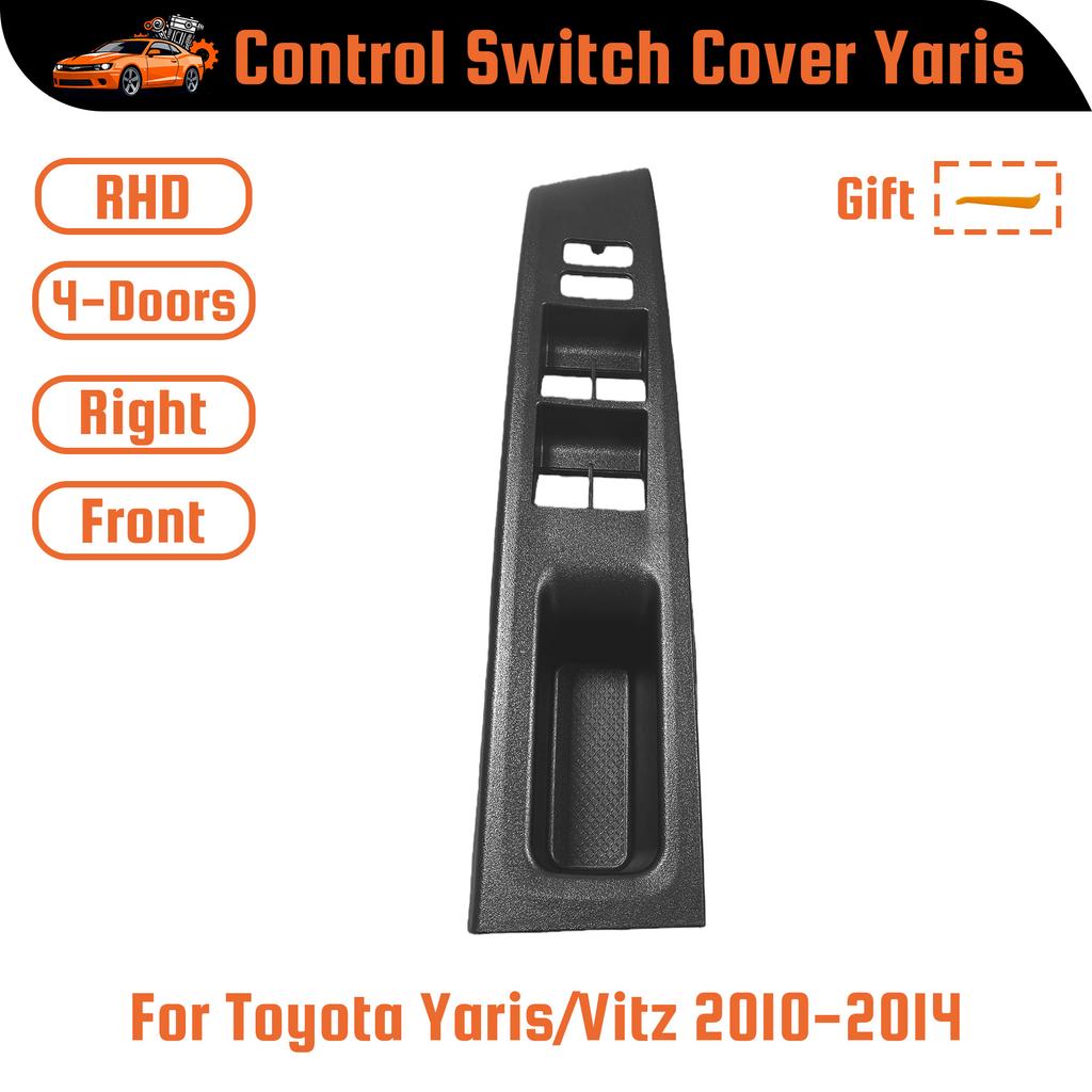 Car Window Switch Control Panel Armrest Upper Panel Cover Replacement For Toyota Yaris/Vitz 2010 2011-2014 Armrest Door Panel