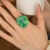Women's High-End Amber Resin Statement Ring - Versatile Cold Style for Index Finger