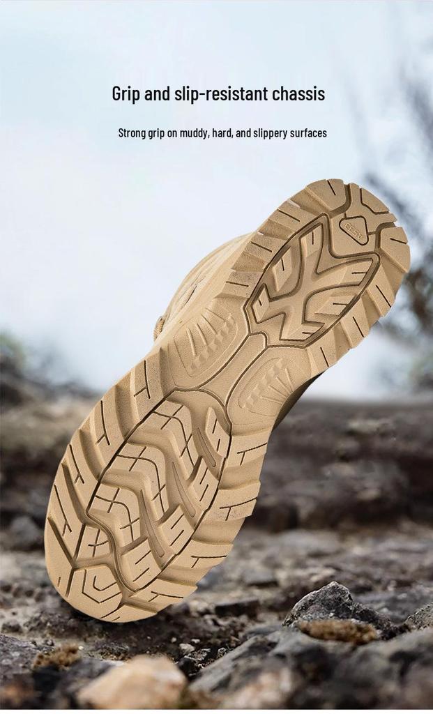 Plus Size Men's High-Top Tactical Hiking Boots for Outdoor Sports and Mountaineering