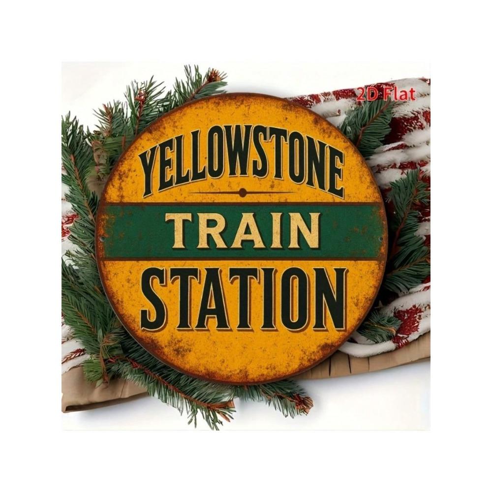 Retro Vintage Train Station Metal Sign Wall Art Decor