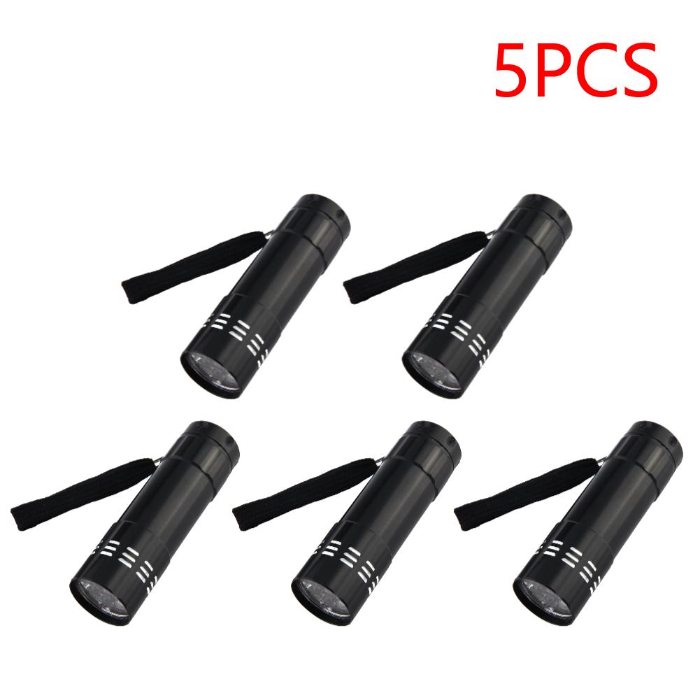 9 LED Ultraviolet LED Flashlight 395nm Handheld Ultraviolet Detector Waterproof UV Light Torch for Hiking/Camping/Home