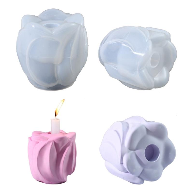 Multipurpose Flower Candle Stand Sturdy Silicone Plaster Mold for Elegant Home Decoration Wedding and Festive Occasions