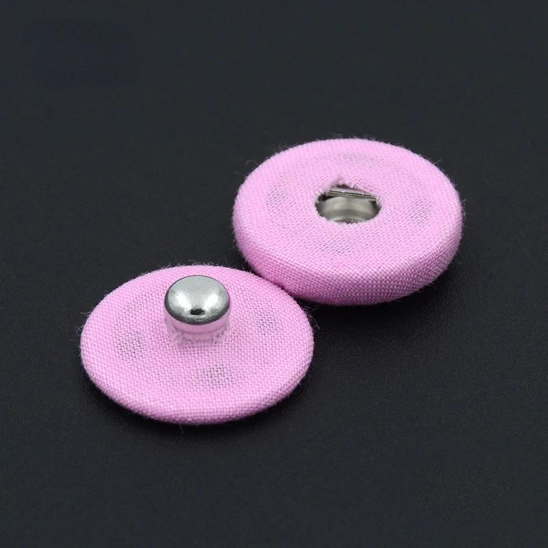 Kovové patentky Knoflíky na stisk Šití Oblečení Příslušenství Zapuštěná přezka Obalená látkou 20 ks 15/18/21/23/25 mm