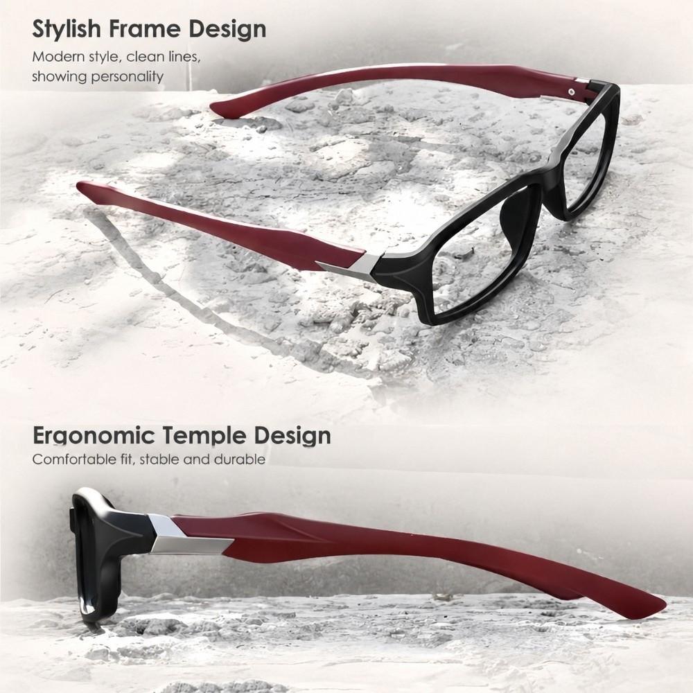 Square Shape Sport Glasses Anti-Blue Light Plain Glasses Stylish Full Frame Glasses Computer Work