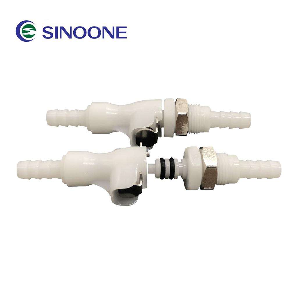 Barbed Hose Quick Coupling Anti-backflow Shut-off Quick Connector POM Plastic Push In Fitting for Nebulizer Beauty Instrument