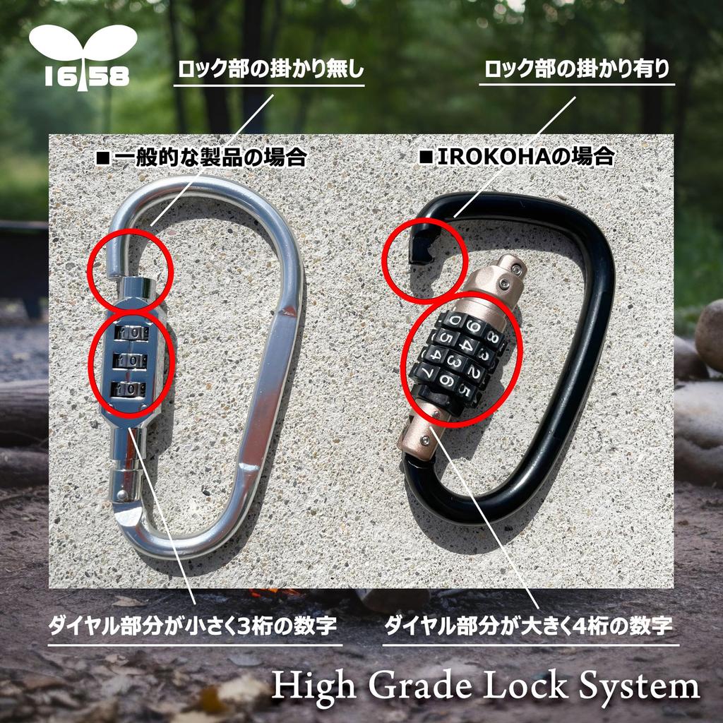 IROKOHA Carabiner Lock with for Bicycle and Customizable Number Bag Wire Helmet Holder Dial, Anti-Theft Helmets, Suitcases, More, Plate, Carry-on