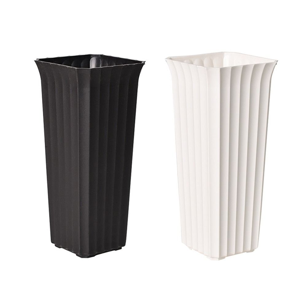 Black White Flower Vase Vertical Stripes Design Plant Pot  Flower Arrangement