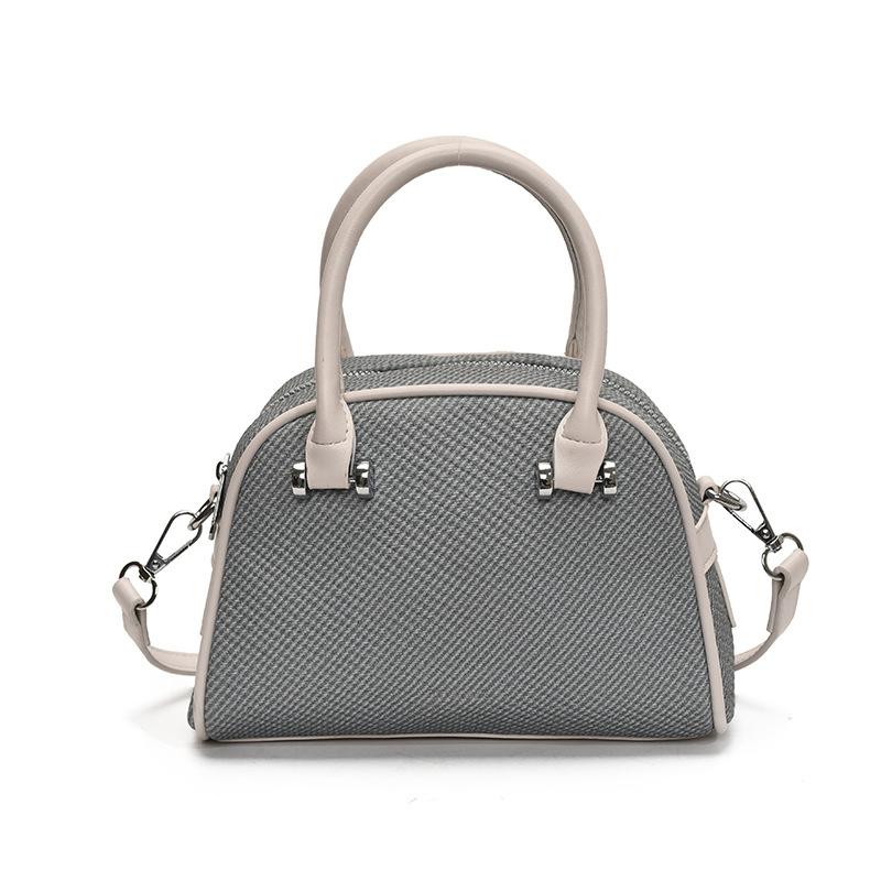 Spring Fashion Contrasting Color Portable Bowling Bag Women's New Spring and Summer Shoulder Messenger Bag Small Square Bag