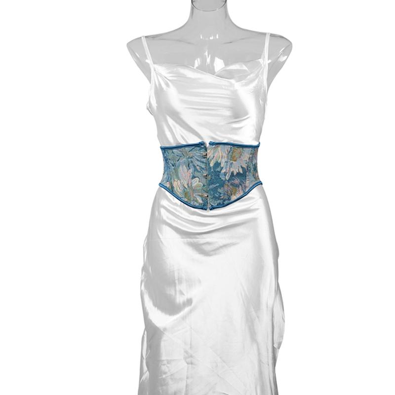 Retro Corset Oil Painting Waist Corsets Harajuku Vintage Waist Shaper Women Corsets Oil Painting Bustiers & Corset
