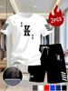 Herren Sommer Netz Poker Karten Druck T-Shirt & Shorts Set