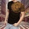 Summer Round Neck 3D Aztec Style Pattern Print Top Fashionable Casual Short Sleeved Men's T-shirts