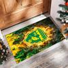 Norwich City Football Print Crystal Velvet Rug, Comfortable Water Absorbent Non Slip Indoor Floor Carpet