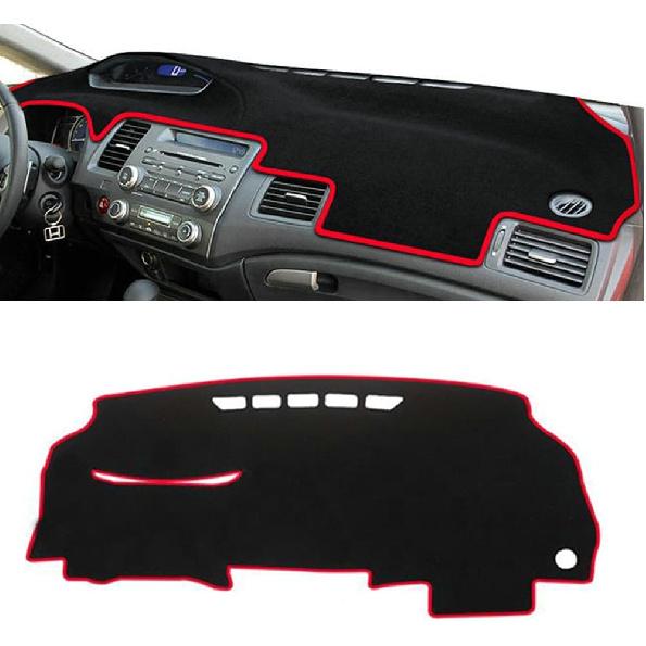 Red Line Car Dash Cover Mat Anti-Slip Dashboard Protective Cover Pad for Honda Civic Car Interior Pad 2006 2007 2008 2009 2010 2011