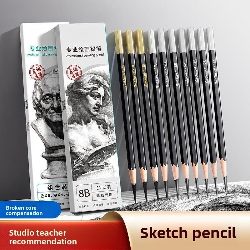 Sketch pencil set 4b8b2b pencil for art students with soft, medium and hard charcoal pencils.  charcoal pencils for drawing
